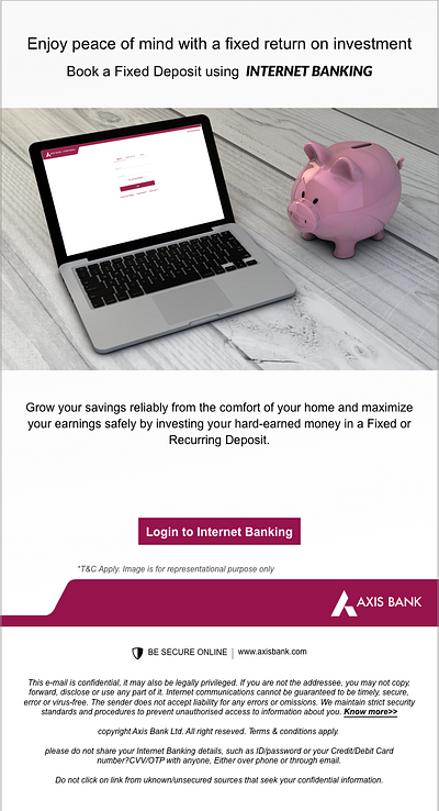 Axis Bank Fixed deposit Emailer Design branding design eamiler emailer design sketch
