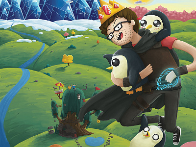Penguin Thief adventure time finn gunter ice king illustration jake penguin