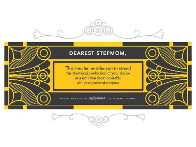 Theatre voucher art deco elegant fancy theatre ticket voucher