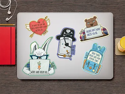 Stickers for lovely team art backpack bear best heart illustration laptop macbook mobile pirate rabbit style