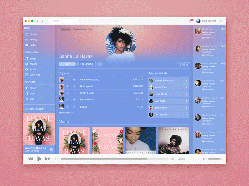 Spotify and Apple (.sketch) app apple free gif mac music sketch spotify stream ui