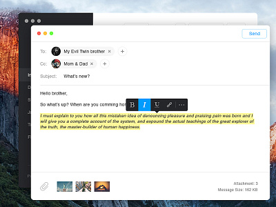 Day 039 - Compose Email apple capitan client desktop el email inbox interface osx small ui widget