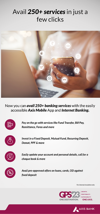 Axis Bank Avail 250+ services in just a few clicks branding design emailer emailer design emailer marketing sketch