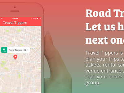 Travel Tippers Landing Page app iphone landing page photoshop ui