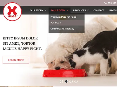 Hugs Pet Products Homepage responsive responsive design website redesign