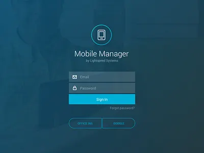 Cross-Product Login Screen form login sign in