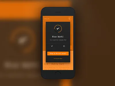 AIUX - Lesson Complete Modal aiux icon illustrator input interface mobile modal progress sketch ui ux