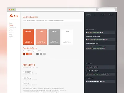 Interactive Styleguide api browser code css dev html styleguide styles stylesheet ui web zab