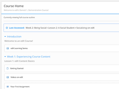 New Course Outline edx filtering navigation