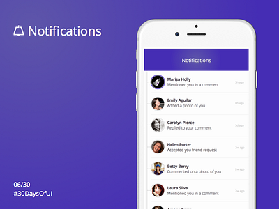 Notifications Screen 30daysof 30daysofui challenge feed notifications sketch ui
