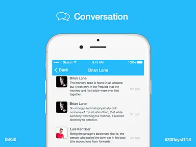 Conversation 30daysof 30daysofui calendar challenge conversation message messaging sketch ui