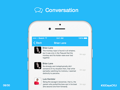 Conversation 30daysof 30daysofui calendar challenge conversation message messaging sketch ui