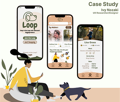 Loop Dog Walking App app ui ux