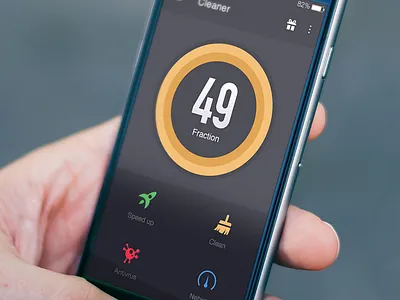 Cleaner app art boost cleaner ios iphone status score ue ui