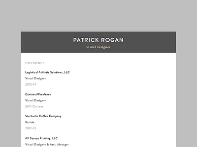 Resume 2015 resume vcard visual design