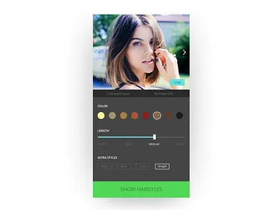 Hairstyle Suggestion App beauty daily ui hair hairstyle app interface mobile app ui ux web app women