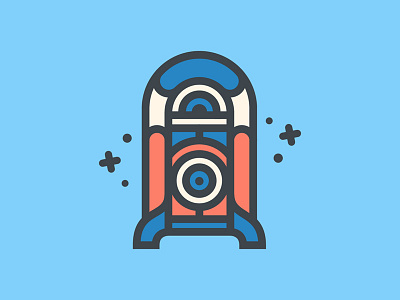 Jukebox Icon icon illustration jukebox logo music old record retro simple song vintage