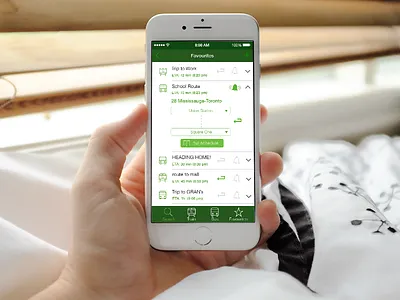 GO Transit App Favourites Screen bus commute favourites go transit ios redesign toronto train ui ux