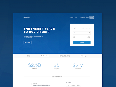 Coinbase - Homepage Design bitcoin homepage landing site web website