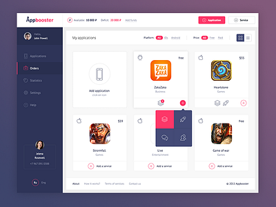 Appbooster dashboard activity app app booster clean dashboard design flat interface minimal ui ux web