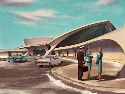 Sky clear aviation cadillac eldorado captain clear for takeoff ford edsel jfk airport pan am playing card retro stewardess vintage