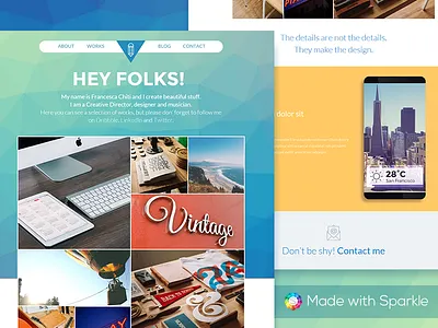 HEY FOLKS! Free Creative Portfolio Template clean design flat freebie minimal portfolio sparkle ui user experience user interface ux web design
