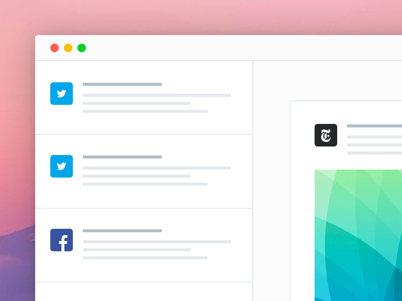 Illustration app application feed icons illustration landing page mac minimal simple social website
