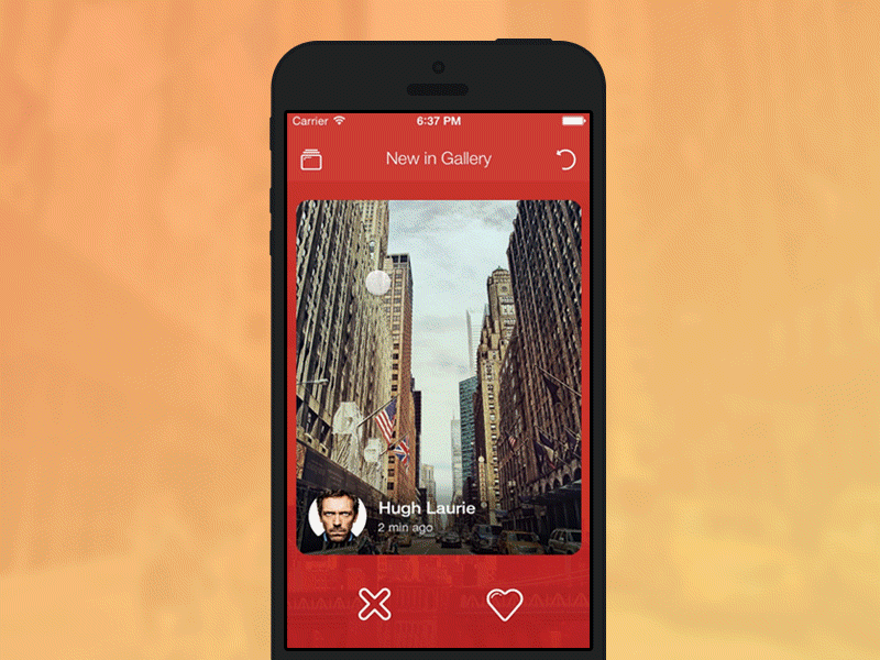 Koloda Tinder-Like component for IOS (Available on GitHub) animation app application github interface mobile pixate prototype ui