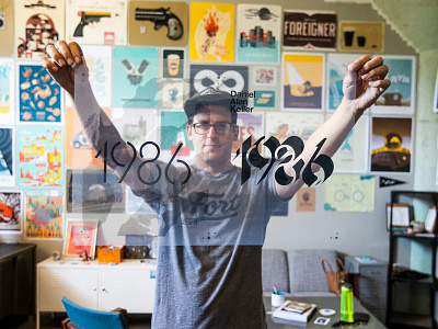 1986 Poster edition memorial numerals poster screenprint silkscreen typography