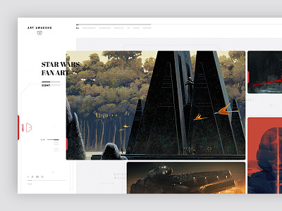 Star Wars - Art Awakens button font grid layout star wars the force awakens tumblr ui webdesign website