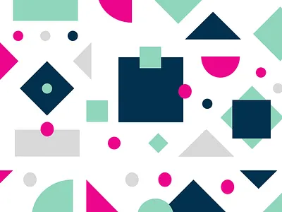 Party pattern blue green grey party pink shapes