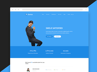 Genius - job admin app branding dashboard envato grad graphs job landing logo typography ui