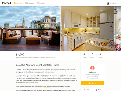 RadPad Listing Page detail listing radpad web
