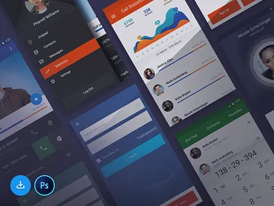 Free Ui Kit For Stars android app free freebie kit mobile stars statistics ui ux