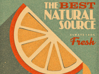 Vitamin C retro texture typography vintage vitamin