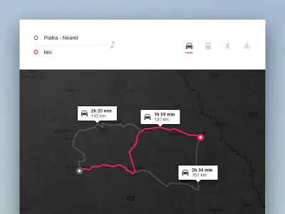 Day 044 - Simple Navigation Widget destination flat navigation route traffic ui widget