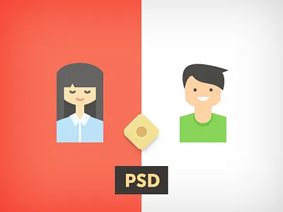 Girl or Boy .PSD boy female flat freebie gender girl icon male psd sex user