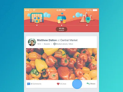 GIF of Dynamic Scroll animation appdesign feed flat gif interface material mobile social network ui ukraine ux