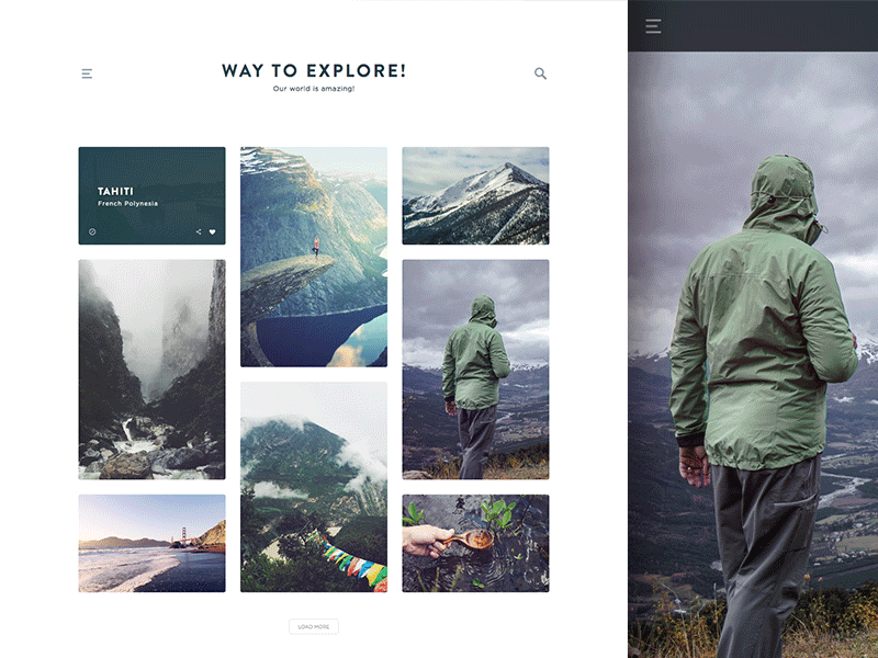 Way To Explore! - Travel Blog blog gif minimal mobile modern rahul travel ui ux web
