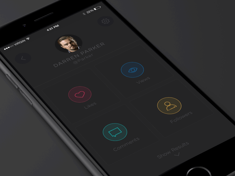 Dashboard Animation animation chart color dashboard freebie gif interaction psd statistic ui user profile ux