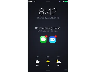 Lock Screen ios lock notification screen ui watch weather