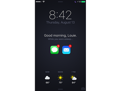 Lock Screen ios lock notification screen ui watch weather