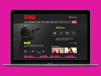 profile audio interface media player music ui ui design user interface web web design website