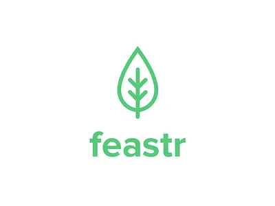 feastr logo clean elegant green logo nutrition simple