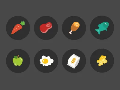 Ingredient Icons apple beef carrot chess egg fish flour food icons freebie ingredient icons poultry recipe