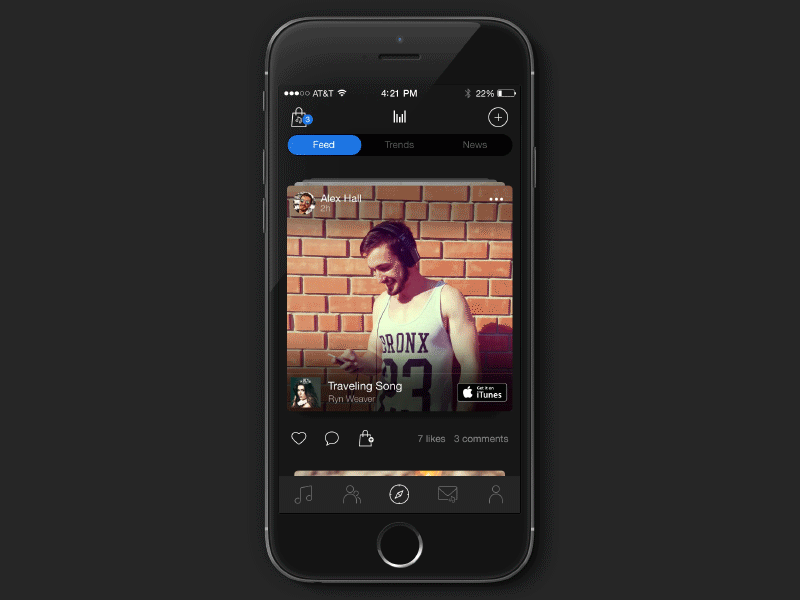 Music Card Feed animation app feed gif interaction ios music ui