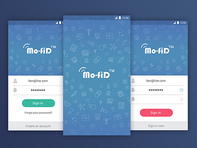 Medical App V1.2 android android ui flat flat ui login medical medical app ui ui design