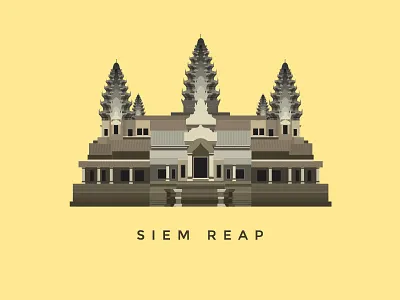 Angkor Wat ai angkor wat architecture building cambodia flat illustration landmark temple vector