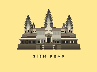 Angkor Wat ai angkor wat architecture building cambodia flat illustration landmark temple vector
