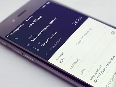 SRXP Expenses App - Mileage form app data expense expenses form interface ios material design mobile ui ux